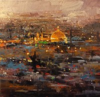 Shan Amrohvi, 18 x 18 inch, Acrylic on Canvas, Cityscape Painting, AC-SA-203